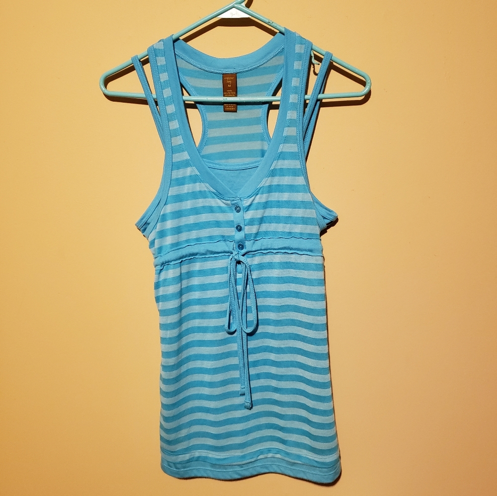 Copper Key Blue Striped Tank Junior Med
